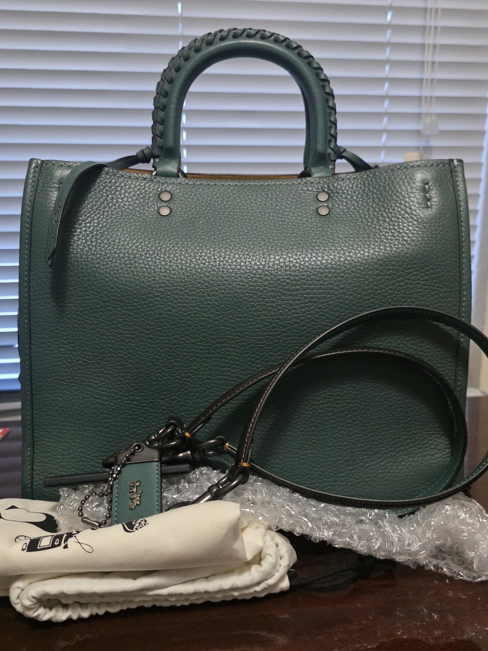 Coach rogue 30 with Dark Turquoise and Whipstitch handle
